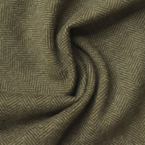 Olive Tone-on-Tone Herringbone Jacquard, Poly-Viscose