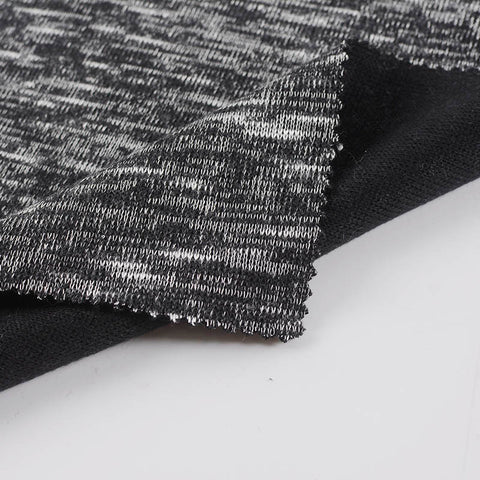 Black Marl Scuba Knit, Acrylic-Viscose