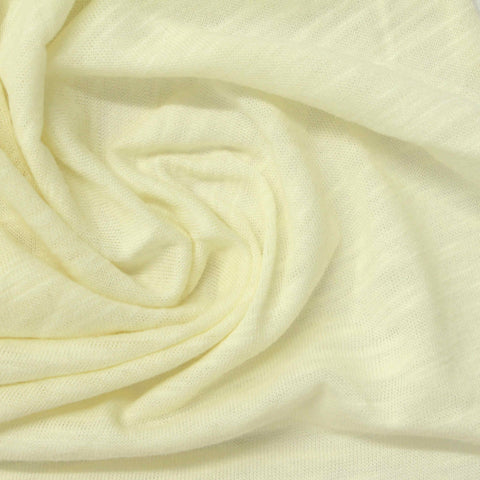 Light Yellow Marl Jersey Knit, Cotton-Poly, 140 gsm
