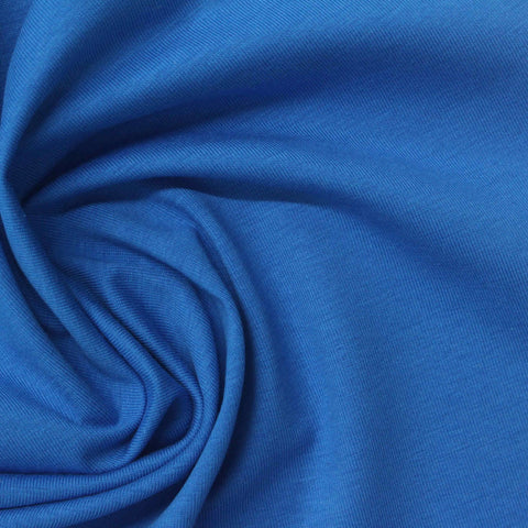 Cotton Stretch Jersey Knit Fabric, 165 gsm, 170 cm — Blue