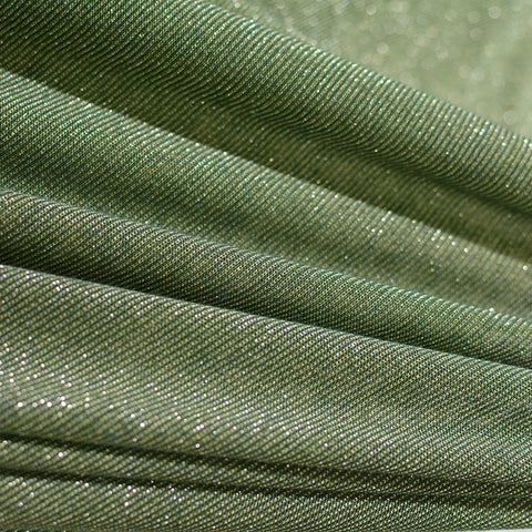 Metallic Stretch Chunky Knit Fabric, 147 gsm, 152 cm — Green, ref EF-6026