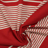 Red Horizontal-Stripe Jersey Knit, Cotton-Modal — photo 2