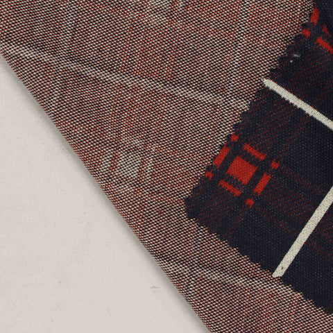 Navy Plaid Jacquard, Poly-Viscose, 260 gsm, 160 cm, ref EF-210807