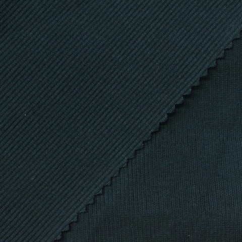 Dark Teal Rib Knit, Cotton