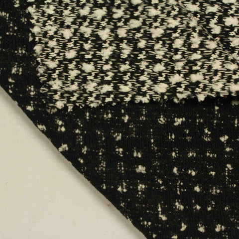 Black Marl Chunky Knit, Polyester, 470 gsm