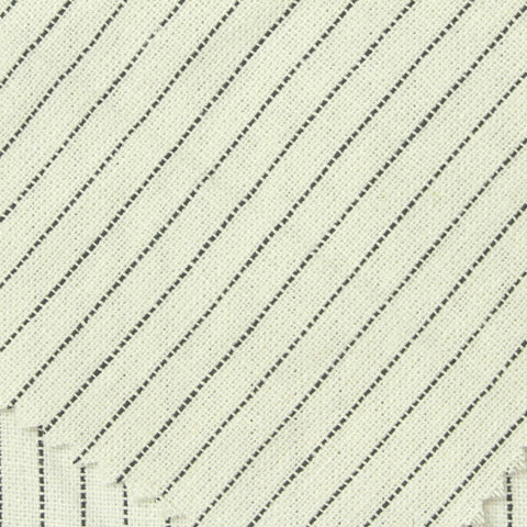 Black Vertical-Stripe Woven, Linen-Viscose