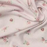 Pink Floral Rib Knit, Polyester — photo 2