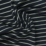 Navy Horizontal-Stripe Jersey Knit, Modal-Cotton — photo 2