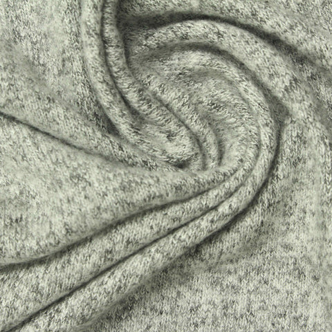 Grey Marl Chunky Knit, Viscose-Poly, 190 gsm