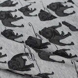 Animal Print Cotton Stretch Jersey Knit Fabric, 180 gsm, 170 cm — Grey — photo 2