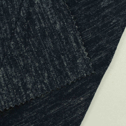 Dark Blue Heathered-Marl Chunky Knit, Viscose-Poly