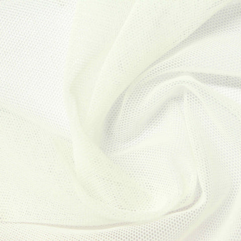 Polyester Stretch Mesh Fabric, 85 gsm, 165 cm — White