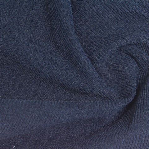 Navy Ribbed Knit Corduroy, Polyester
