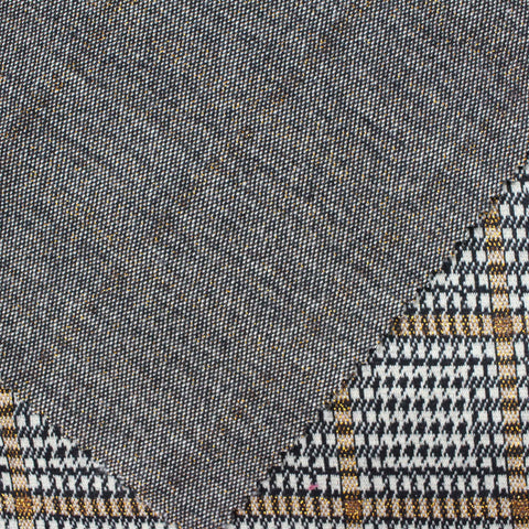 Black Houndstooth Jacquard, Poly-Viscose, 316 gsm