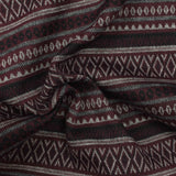 Burgundy Horizontal-Stripe Jacquard, Poly-Viscose — photo 2