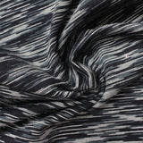 Black Horizontal-Stripe Ponte Knit, Viscose-Nylon — photo 2