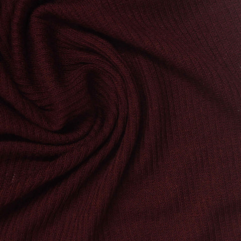 Polyester Viscose Stretch Rib Knit Fabric, 140 gsm, 170 cm — Red