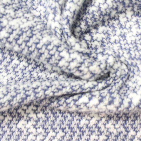 Blue Check Chunky Knit, Cotton-Poly