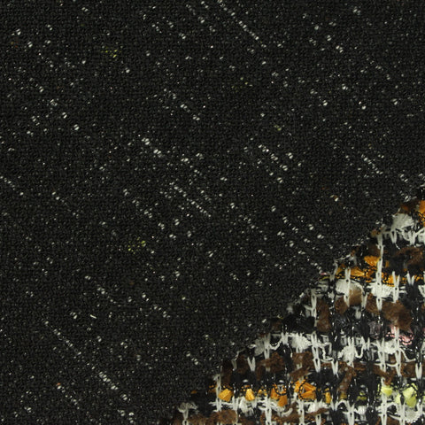 Black Flecks Bouclé, Poly-Cotton