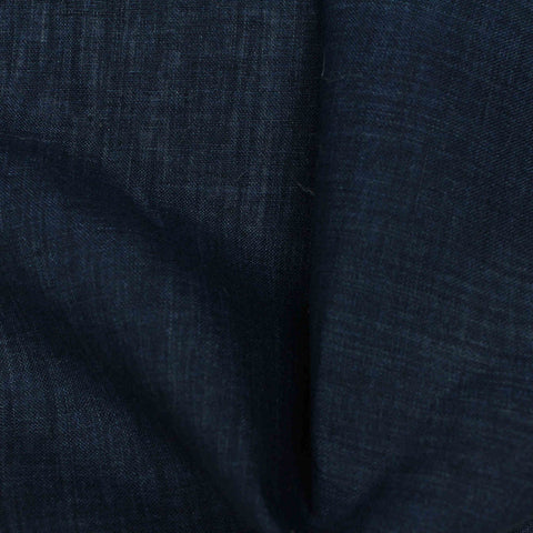 Yarn-Dyed 100% Linen Woven Fabric, 128 gsm — Navy
