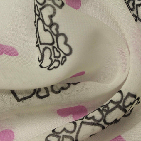 Black Hearts Chiffon, Polyester