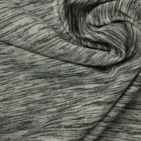 Heather Grey Marl Jersey Knit, Polyester, 130 gsm