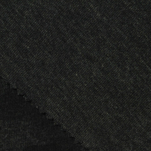 Dark Grey Marl Scuba Knit, Cotton-Poly, 270 gsm