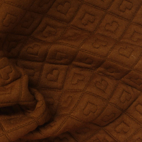 Brown Hearts Jacquard, Poly-Cotton