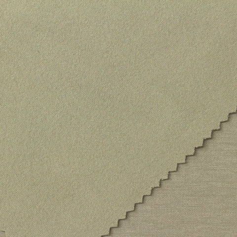 Brushed Viscose Polyester Stretch Scuba Knit Fabric, 300 gsm, 165 cm — Khaki