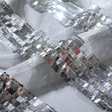 Silver Horizontal-Stripe Mesh, Polyester — photo 2
