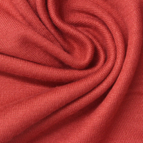 Acrylic Cotton Ponte Knit Fabric, 195 gsm, 170 cm — Red