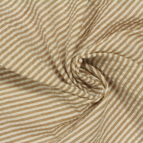 Polyester Cotton Seersucker Fabric, 120 gsm, 145 cm — Orange