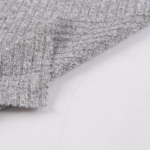 Grey Heather Rib Knit, Polyester, 218 gsm