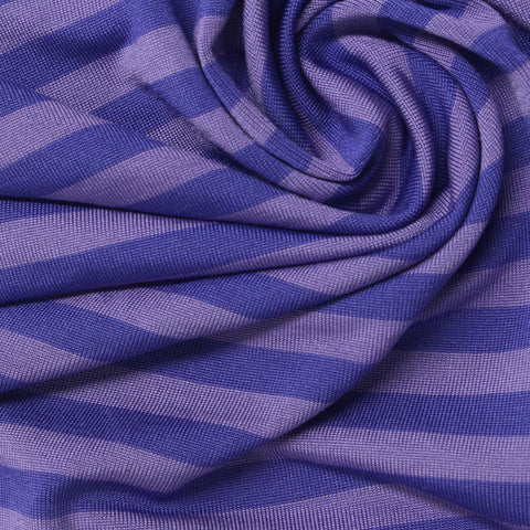 Purple Horizontal-Stripe Jersey Knit, Polyester, 170 gsm