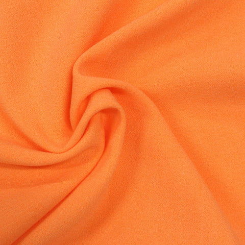 Polyester Viscose Stretch Linen-Look Fabric, 218 gsm — Orange