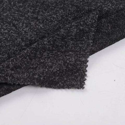 Black Marl Chunky Knit, Viscose-Poly, 152 gsm