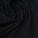 Cotton Stretch Rib Knit Fabric, 194 gsm, 139 cm — Black — photo 2
