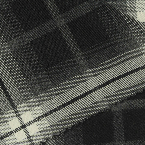 Black Plaid Woven, Poly-Viscose, 285 gsm, 150 cm, ref EF-265165