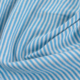 Light Blue Horizontal-Stripe Knit, Cotton-Viscose — photo 2