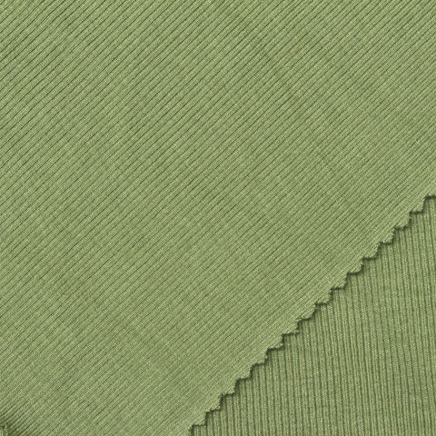 Viscose Stretch Rib Knit Fabric, 263 gsm, 125 cm — Green