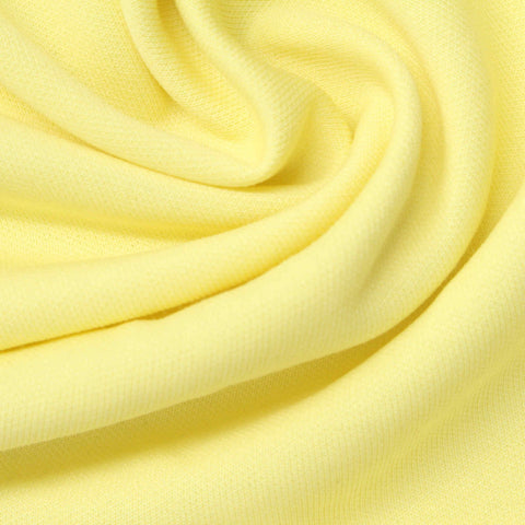 Polyester Cotton Scuba Knit Fabric, 240 gsm, 170 cm — Yellow
