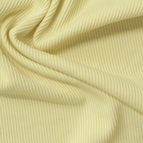 Polyester Stretch Rib Knit Fabric, 281 gsm, 133 cm — Yellow