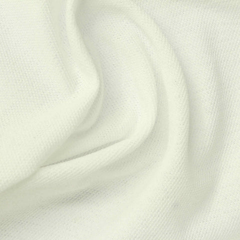 100% Polyester Piqué Knit Fabric, 203 gsm, 178 cm — White