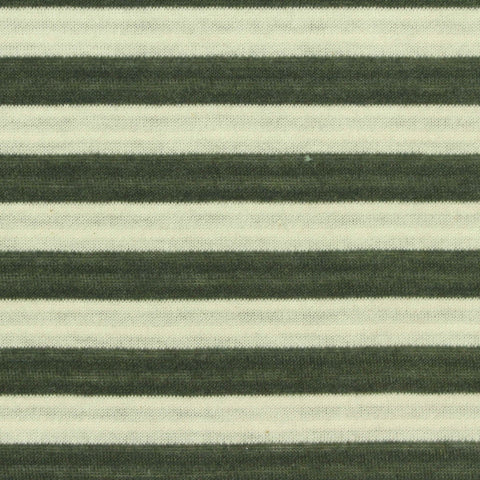 Olive Stripe Interlock Knit, Cotton-Poly