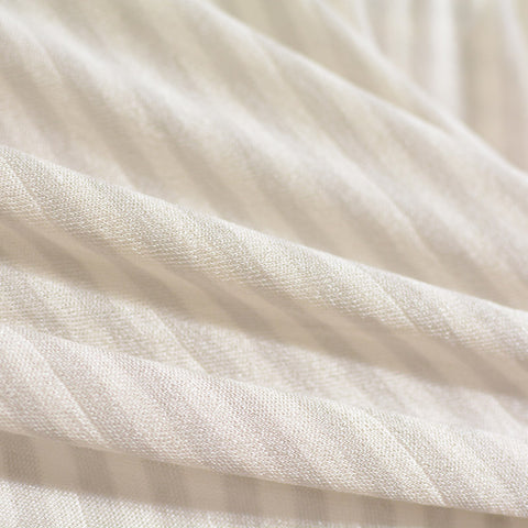 White Vertical-Stripe Jersey Knit, Viscose