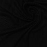 Viscose Stretch Rib Knit Fabric, 170 gsm, 165 cm — Black — photo 2