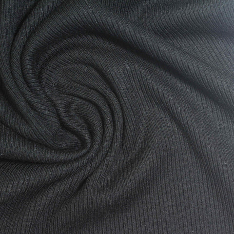 Charcoal Rib Knit, Viscose