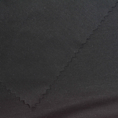Viscose Nylon Stretch Ponte Knit Fabric, 210 gsm, 153 cm — Black, ref EF-260742