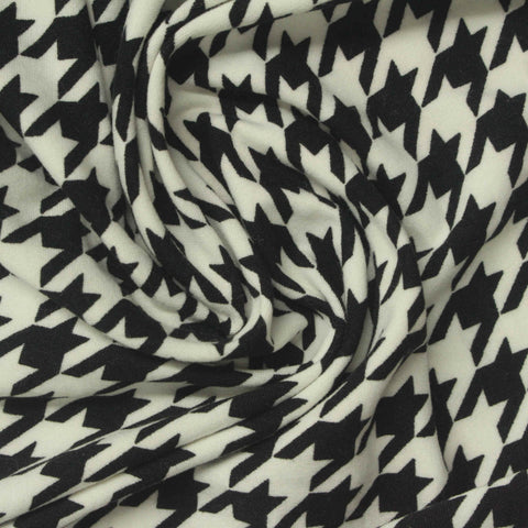 Black Houndstooth Milk Silk Knit, Polyester