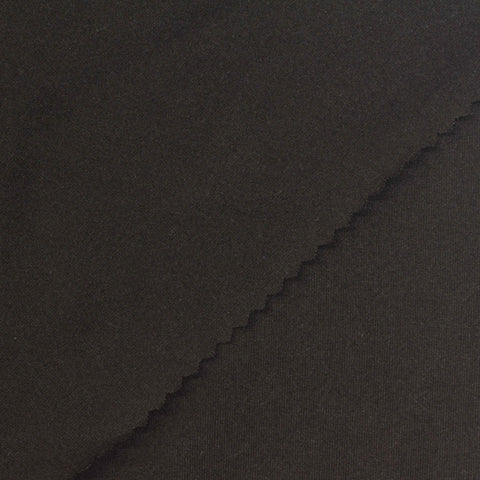 Polyester Stretch Milk Silk Knit Fabric, 230 gsm, 160 cm — Black